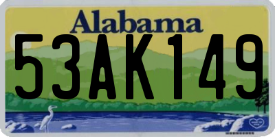 AL license plate 53AK149