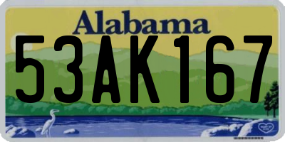 AL license plate 53AK167