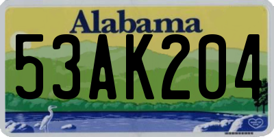 AL license plate 53AK204
