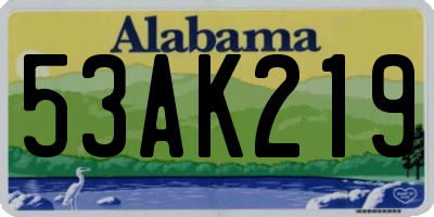 AL license plate 53AK219