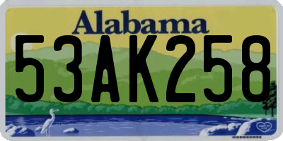 AL license plate 53AK258