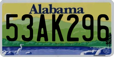 AL license plate 53AK296