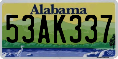 AL license plate 53AK337