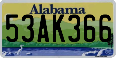 AL license plate 53AK366
