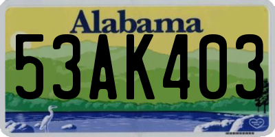 AL license plate 53AK403