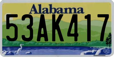 AL license plate 53AK417