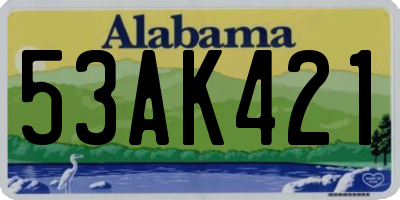AL license plate 53AK421