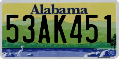AL license plate 53AK451