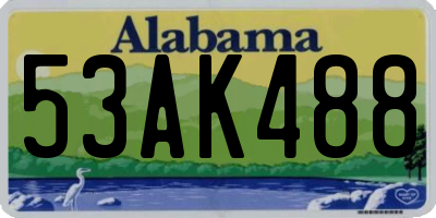 AL license plate 53AK488