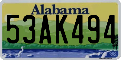 AL license plate 53AK494