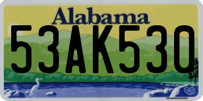AL license plate 53AK530