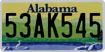 AL license plate 53AK545