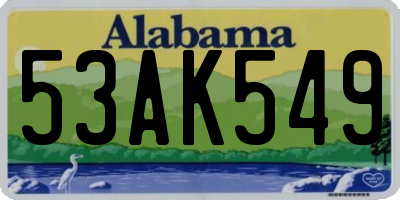 AL license plate 53AK549
