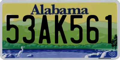 AL license plate 53AK561