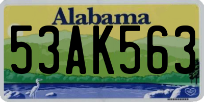 AL license plate 53AK563