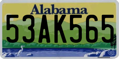 AL license plate 53AK565