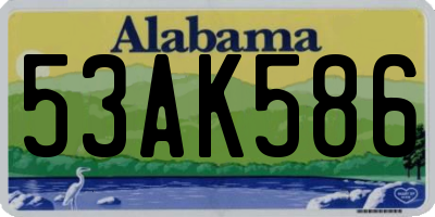 AL license plate 53AK586
