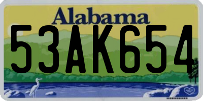 AL license plate 53AK654