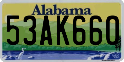 AL license plate 53AK660