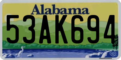 AL license plate 53AK694
