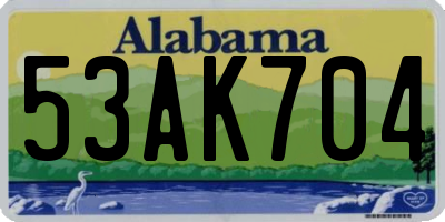 AL license plate 53AK704