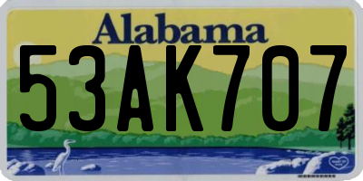 AL license plate 53AK707