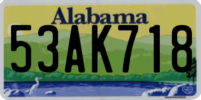AL license plate 53AK718