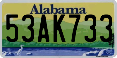 AL license plate 53AK733