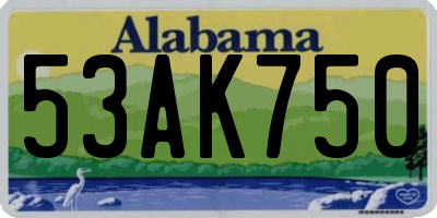 AL license plate 53AK750