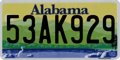AL license plate 53AK929