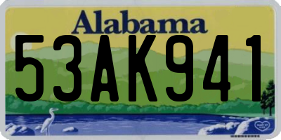 AL license plate 53AK941