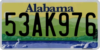 AL license plate 53AK976