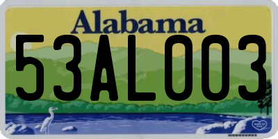 AL license plate 53AL003