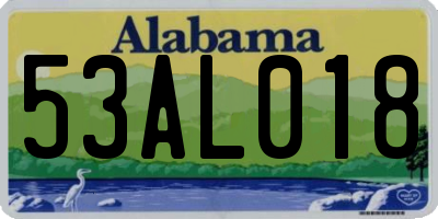 AL license plate 53AL018