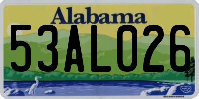 AL license plate 53AL026