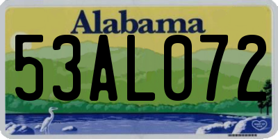 AL license plate 53AL072