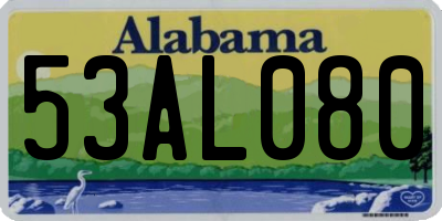 AL license plate 53AL080