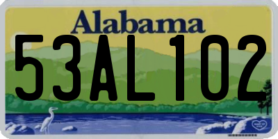 AL license plate 53AL102