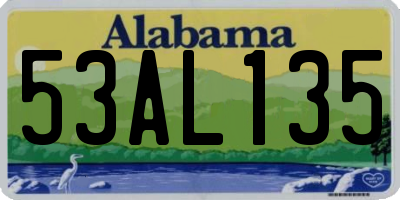 AL license plate 53AL135