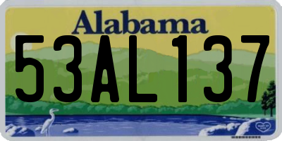AL license plate 53AL137