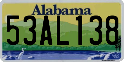 AL license plate 53AL138