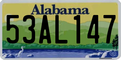 AL license plate 53AL147