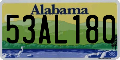 AL license plate 53AL180