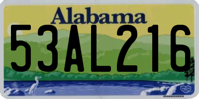 AL license plate 53AL216