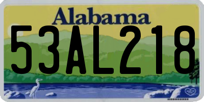 AL license plate 53AL218