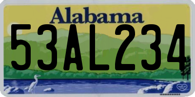 AL license plate 53AL234