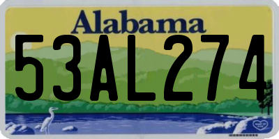 AL license plate 53AL274