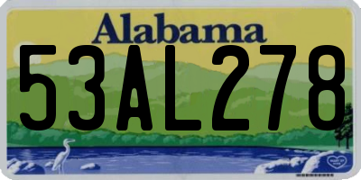 AL license plate 53AL278