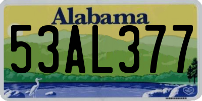 AL license plate 53AL377