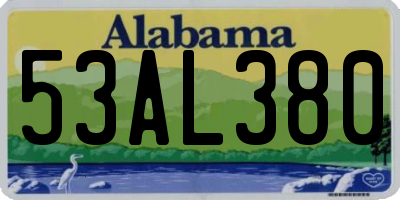 AL license plate 53AL380